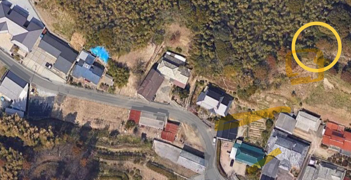 磐座の登り口地図