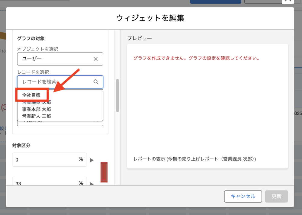 Salesforce のダッシュボードの機能 〜動的ゲージグラフの目標値の設定〜